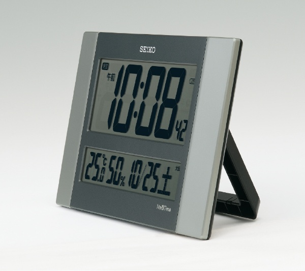 掛け時計 【ネクスタイム】 銀色メタリック ZS451S [電波自動受信機能