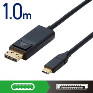 USB-C ⇔ DisplayPort ケーブル [映像 /1m /4K・HDR対応] Windows11 Mac対応 ブラック CAC-CDP10BK