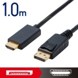 支持影像变换电缆Windows11的黑色CAC-DPHDMI10BK[HDMI⇔DisplayPort/1m]