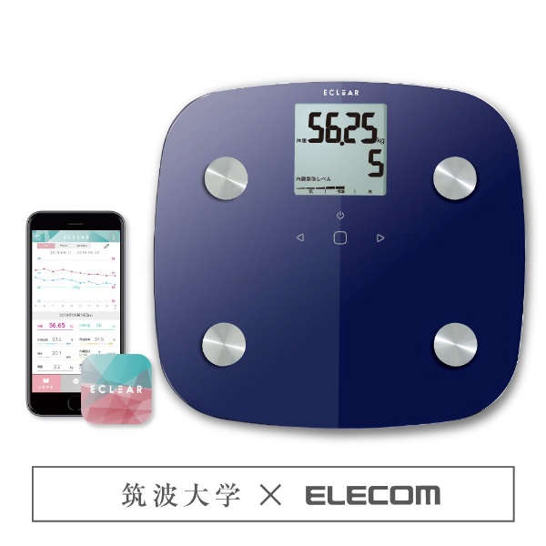 体重体脂计ECLEAR(ECLEAR)蓝色HCS-FS01XBU[有智能手机管理能力]ELECOM