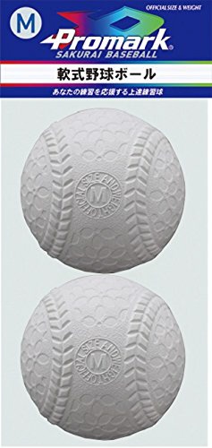 軟式野球ボール 軟式練習球 M号 2球入(少年用/ホワイト） LB-300M