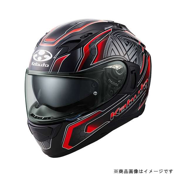 585709 フルフェイスヘルメット KAMUI 3 CIRCLE XL フラットブラックレッド オージーケーカブト｜OGK KABUTO