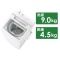 AQW-GTW90H-W立式洗衣烘干机GTW系列白[在洗衣9.0kg/干燥4.5kg/加热器干燥(排气类型)/上开][送的地区限定商品]