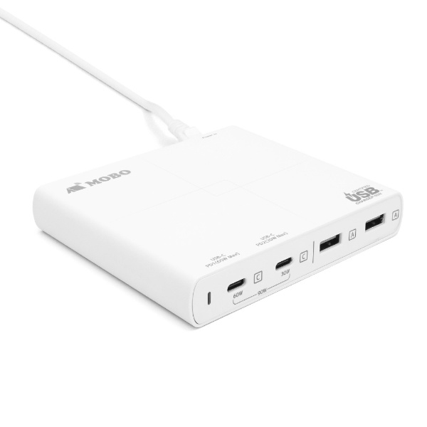 AC - USBŴ ΡPC֥åб 60W [1m /4ݡȡUSB-C2USB-A2 /USB Power Deliveryб] ۥ磻 AM-PDC63A2