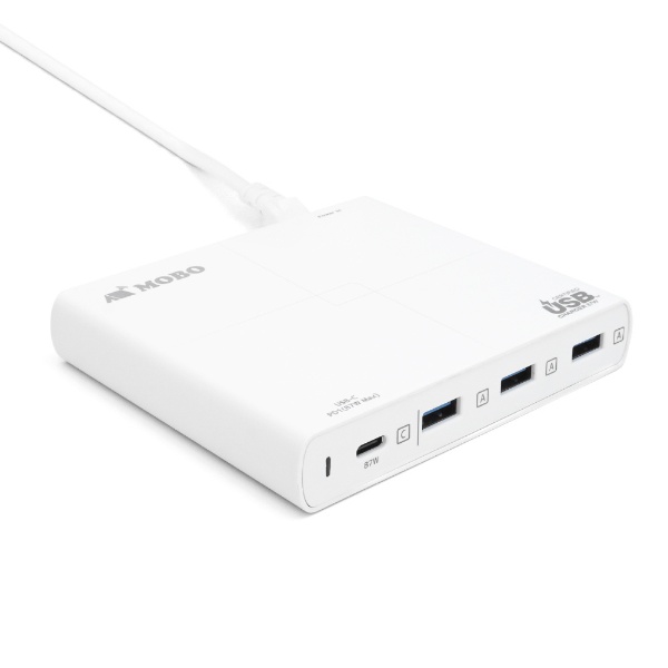 AC - USBŴ ΡPC֥åб 87W [1m /4ݡȡUSB-C1USB-A3 /USB Power Deliveryб] ۥ磻 AM-PDC9A3