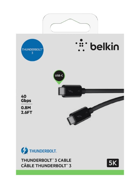 Belkin USB-Cケーブル Thunderbolt 4/USB4 100W 40Gbps高速データ転送