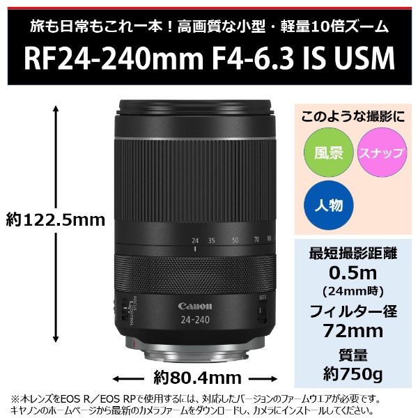 新品 Canon RF24-240 F4-6.3 IS USM