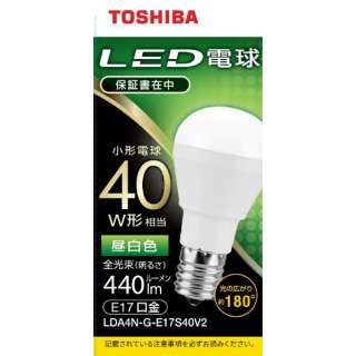 LED電球 ミニクリプトン形 調光非対応 440lm 配光角ビーム角180度 LDA4N-G-E17S40V2 [E17 /一般電球形 /40W相当 /昼白色 /1個]