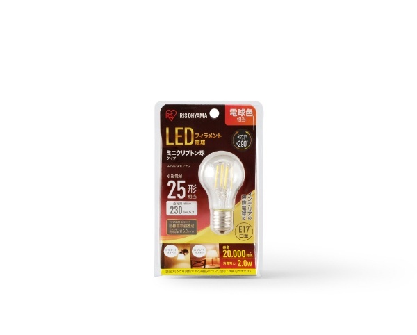LEDフィラメント電球 ミニクリプトン球 LDA2L-G-E17-FC [E17 /電球色 /1個] アイリスオーヤマ｜IRIS OHYAMA 通販 