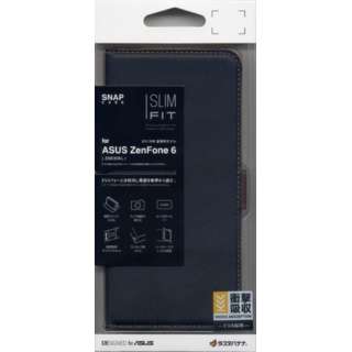 ZenFone 6 (ZS630KL) 薄型手帳ケース サイドマグネット 4912630KLBO ブラック×ダークブラウン