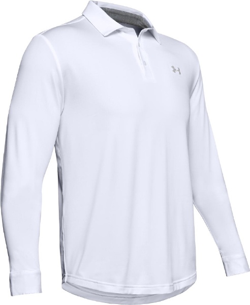 メンズ ルーズ ポロシャツ UA Long Sleeve Playoff 2.0 Polo(XLサイズ/White ×Mod Gray) 1345463-100