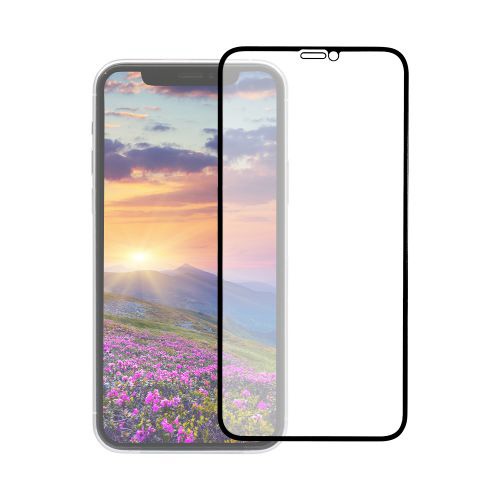  iPhone 11 Pro/Xs/X 5.8インチ 画面保護ガラス 全面保護 貼付けキット付き 3次強化ガラス 0.33mm厚 GLASSフレーム マット OWL-GUIB58F-BAG ブラック