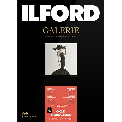Fibre　GALERIE　310g/m2（A4・50枚）ILFORD　イルフォード｜ILFORD　Gold　422217　Gloss　イルフォードギャラリーゴールドファイバーグロス　通販