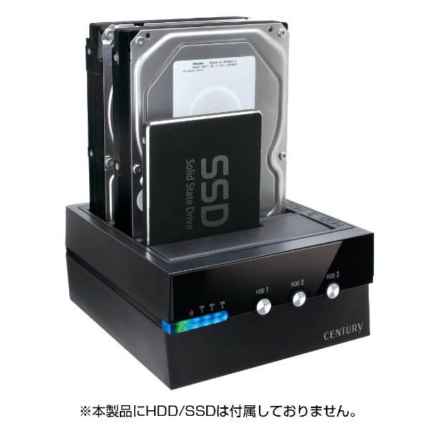 HDD/SSDスタンドUSB-C＋USB-A接続 裸族のお立ち台 3Bay Independent ...