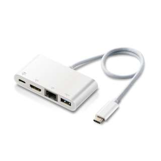 mUSB-C IXX HDMI / LAN / USB-A / USB-CnUSB PDΉ 60W hbLOXe[V (Chrome/iPadOS/Mac/Windows11Ή) zCg DST-C09WH [USB Power DeliveryΉ]