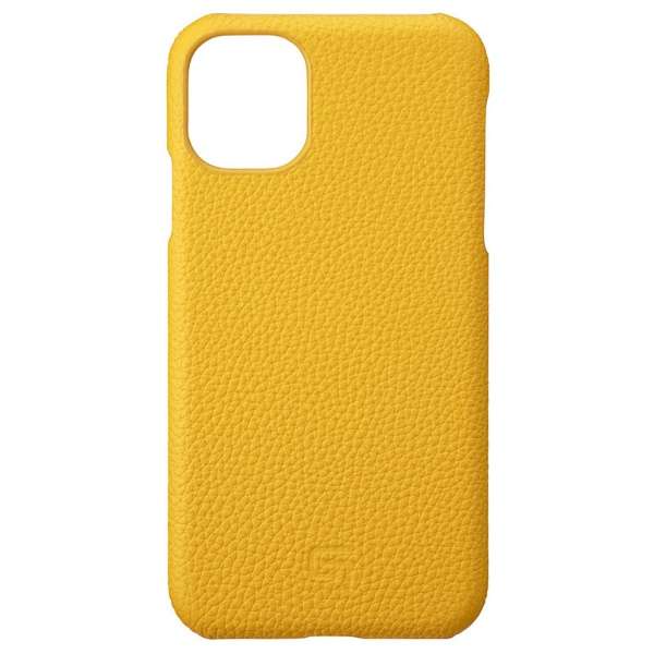 Shrunken-calf Leather Shell  for iPhone 11 6.1C` YLW GSCSC-IP02YLW_1
