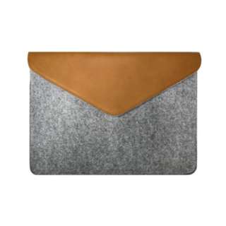 m[gp\RΉm11C`n Felt Laptop Pouch MZES11GB Gray with Brown yïׁAOsǂɂԕiEsz