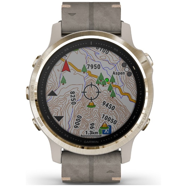 fenix 6S Sapphire Tundra Light Gold Leather band【Suica対応】 010-02159-8M Tundra  Light Gold GARMIN｜ガーミン 通販 | ビックカメラ.com