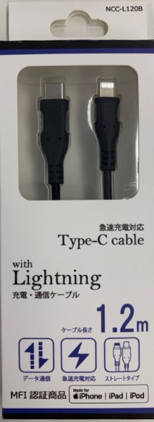 USB-C to LightningP[u m[} 1.2m NCC-L120B ubN [1.2m]