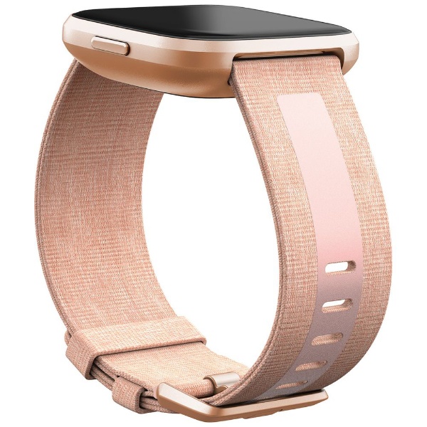 Fitbit Versaシリーズ専用 ウーブン/リフレクティブリサイクルバンド Pink Sサイズ FB171WBPKPKS ピンク  【処分品の為、外装不良による返品・交換不可】