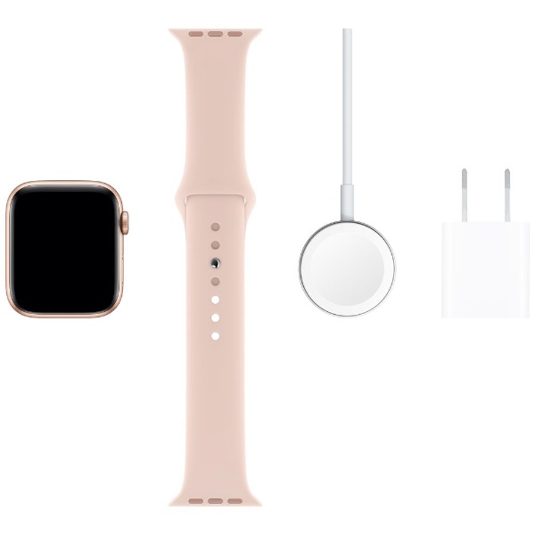 Apple Watch Series 5（GPSモデル）- 44mm ゴールドアルミニウムケースとスポーツバンド ピンクサンド - S/M & M/L  MWVE2J/A 【処分品の為、外装不良による返品・交換不可】