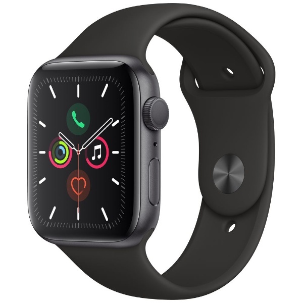 Apple Watch Series 5（GPSモデル）- 44mm スペースグレイアルミニウムケースとスポーツバンド ブラック - S/M   M/L MWVF2J/A アップル｜Apple 通販 | ビックカメラ.com
