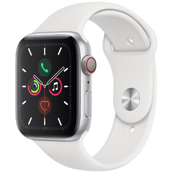 ビックカメラ.com - Apple Watch Series 5（GPS + Cellularモデル）- 44mm  シルバーアルミニウムケースとスポーツバンド ホワイト - S/M & M/L MWWC2J/A 【処分品の為、外装不良による返品・交換不可】