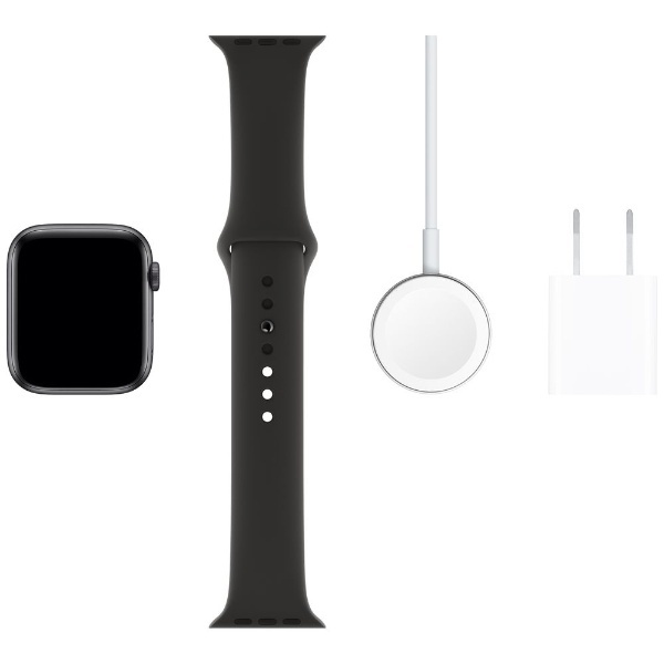 Apple Watch Series 5（GPS Cellularモデル）- 44mm スペースグレイアルミニウムケースとスポーツバンド ブラック  S/M  M/L MWWE2J/A アップル｜Apple 通販