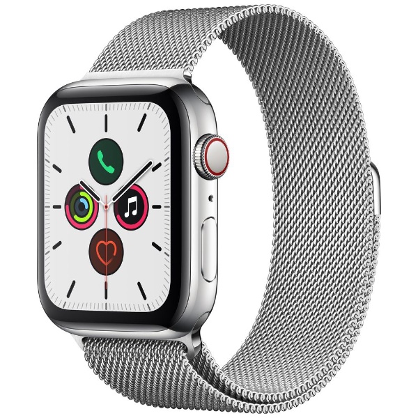 Apple Watch Series 5（GPS + Cellularモデル）- 44mm ステンレススチールケースとミラネーゼループ シルバー  MWWG2J/A 【処分品の為、外装不良による返品・交換不可】