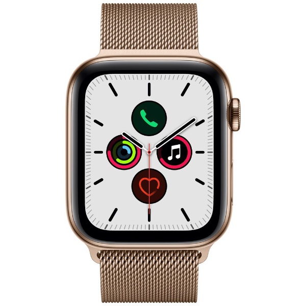 Apple Watch Series 5（GPS + Cellularモデル）- 44mm ゴールドステンレススチールケースとミラネーゼループ  ゴールド MWWJ2J/A [Series5 /44mm /ステレンススチール /ミラネーゼループ /GPS]  【処分品の為、外装不良による返品・交換不可】