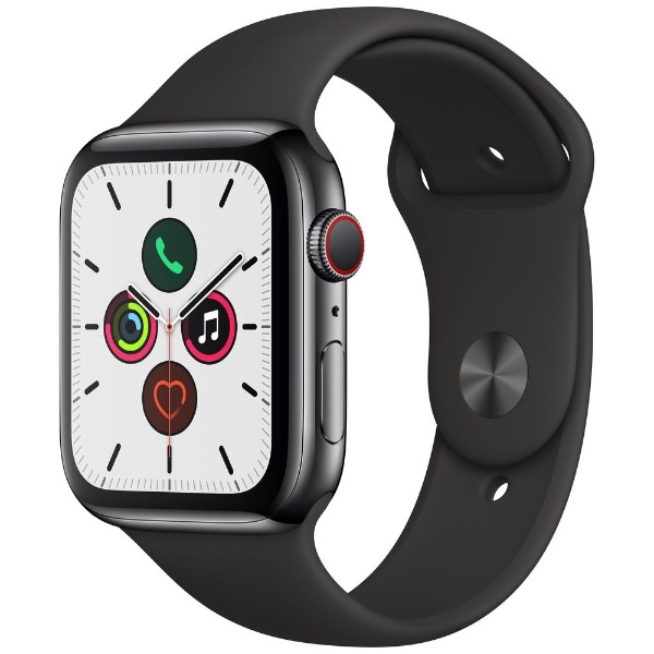 Apple Watch Series 5（GPS Cellularモデル）- 44mm スペースブラックステンレススチールケースとスポーツバンド  ブラック S/M  M/L MWWK2J/A アップル｜Apple 通販