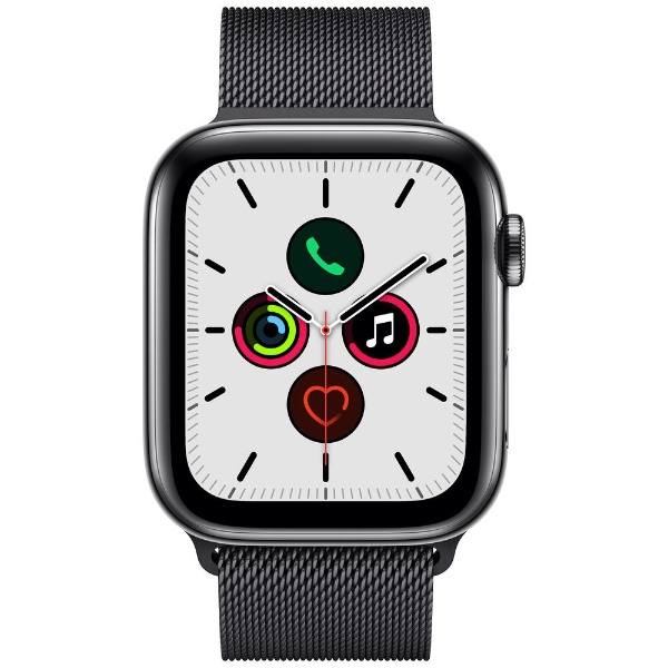 Apple Watch Series 5（GPS + Cellularモデル）- 44mm スペースブラックステンレススチールケースとミラネーゼループ  スペースブラック MWWL2J/A
