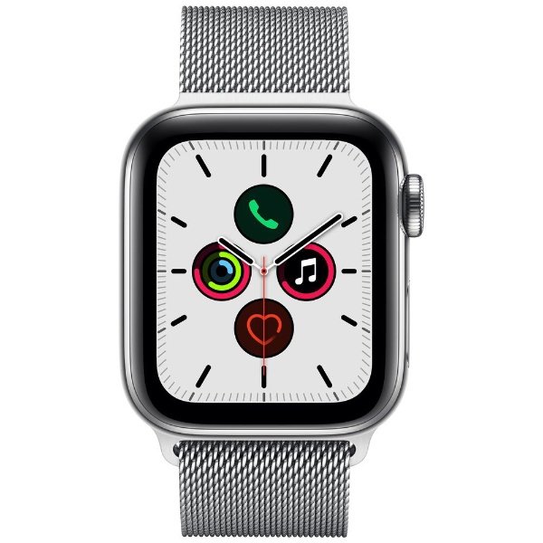 Apple Watch Series 5（GPS + Cellularモデル）- 40mm ステンレススチールケースとミラネーゼループ シルバー  MWX52J/A 【処分品の為、外装不良による返品・交換不可】