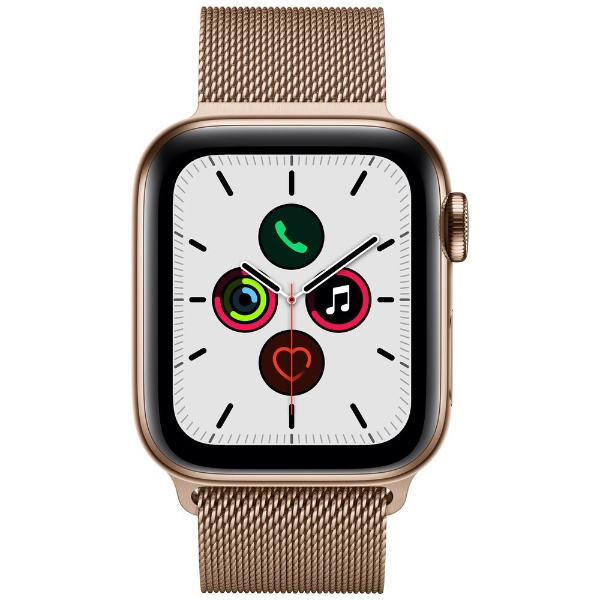 Apple Watch Series 5（GPS + Cellularモデル）- 40mm ゴールドステンレススチールケースとミラネーゼループ  ゴールド MWX72J/A 【処分品の為、外装不良による返品・交換不可】