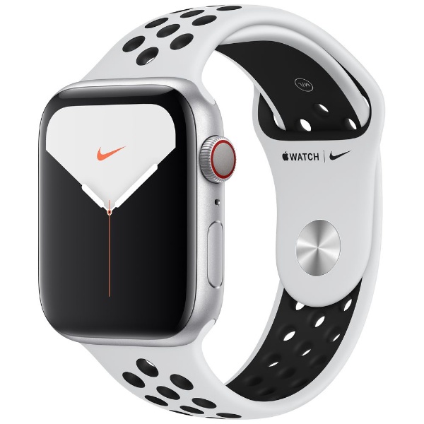 ビックカメラ.com - Apple Watch Nike Series 5（GPS + Cellularモデル）- 44mm  シルバーアルミニウムケースとNikeスポーツバンド ピュアプラチナム/ブラック - S/M & M/L MX3E2J/A  【処分品の為、外装不良による返品・交換不可】