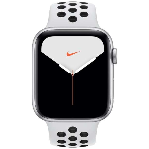 Apple Watch Nike Series 5(ＧＰＳ+Cellular型号)-44mm银铝包和Nike运动带纯的白铂/黑色-S/M&M/L MX3E2J/A银铝包[，为处分品，出自外装不良的退货、交换不可能]_2