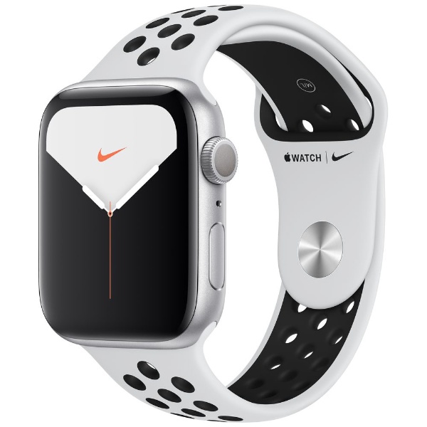 Apple Watch Nike Series 5（GPSモデル）- 44mm シルバーアルミニウムケースとNikeスポーツバンド  ピュアプラチナム/ブラック - S/M & M/L MX3V2J/A シルバーアルミニウムケース