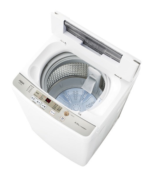 AQW-S60H-W 全自動洗濯機 ホワイト [洗濯6.0kg /乾燥機能無 /上開き 