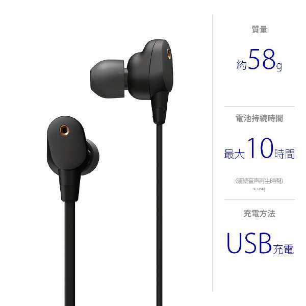 蓝牙入耳式耳机黑色WI-1000XM2BM[支持无线(颈带)/噪音撤销的/Bluetooth对应]_2