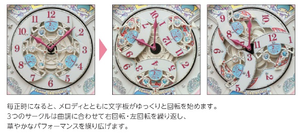 からくり時計 サンリオキャラクターズ 薄ピンクパール CQ222P