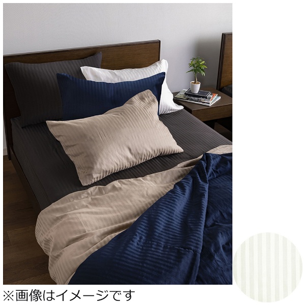 【掛ふとんカバー】ライン＆アースN シングルサイズ(綿100％/150×210cm/ホワイト） フランスベッド