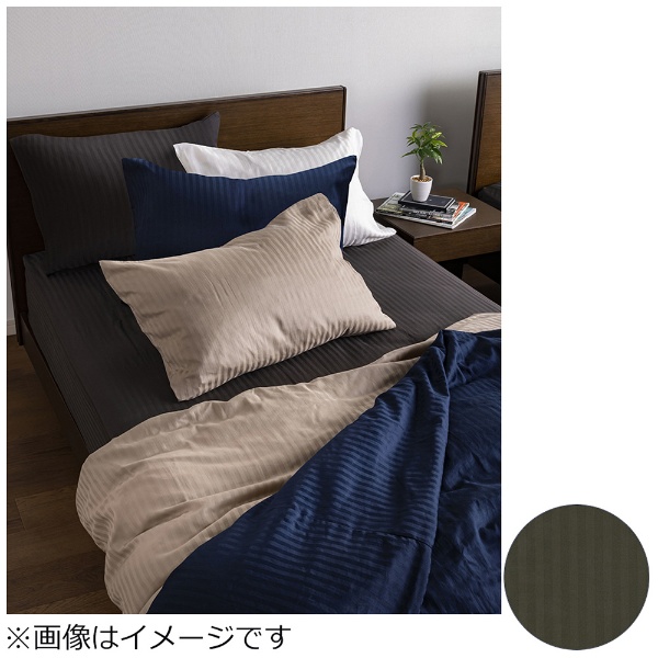 [被褥床罩]线&地线N加宽单人床尺寸(棉100%/170×210cm/炭灰色)法国床具