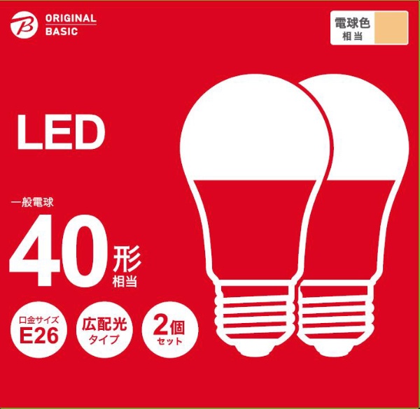 LED灯泡E26广配光40形状适合灯泡色2个安排LDA5L-G42BCB[E26/一般灯泡形/40W适合/灯泡色/2个/宽大的配光型][瑕疵物品]