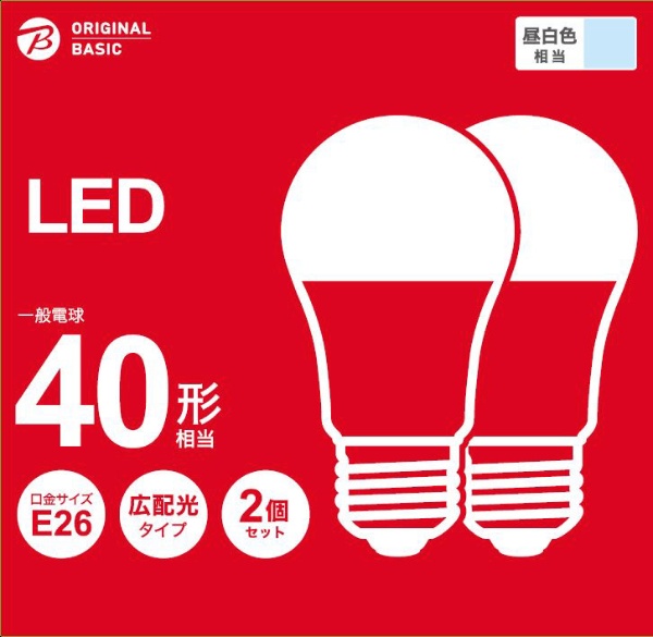LED灯泡E26广配光40形状相当的白天白2个安排LDA4N-G42BCB[E26/一般灯泡形/40W适合/白天白/2个/宽大的配光型][瑕疵物品]