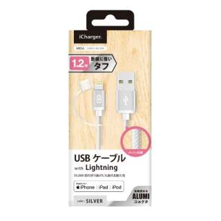 USB-A  Lightning [dE]P[u iCharger ^t [1.2m /MFiF iPhoneEiPadEiPod] PG-LC12M22SV Vo[ [1.2m]
