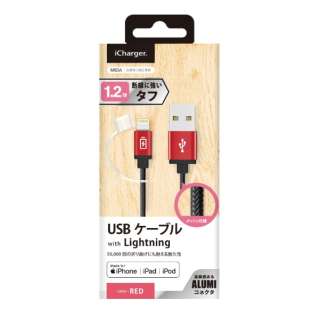 USB-A  Lightning [dE]P[u iCharger ^t [1.2m /MFiF iPhoneEiPadEiPod] PG-LC12M24RD bh [1.2m]_1