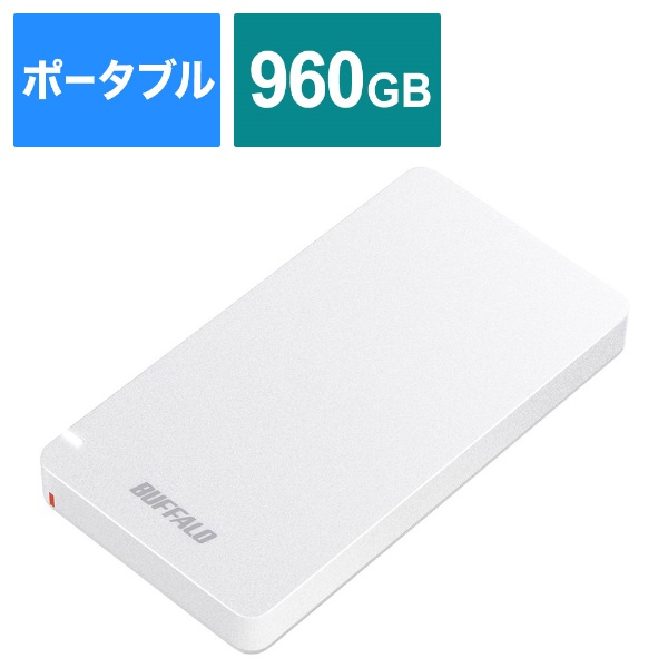 SSD-PGM960U3-W 外付けSSD USB-C＋USB-A接続 (PS5対応) ホワイト