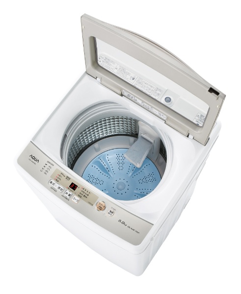 AQW-GS50H-W 全自動洗濯機 ホワイト [洗濯5.0kg /乾燥機能無 /上開き ...