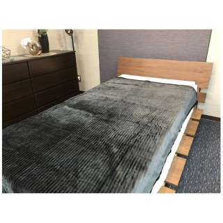 新梅椰毯子法兰绒素色彩色条纹(单人尺寸/140×190cm/黑色)