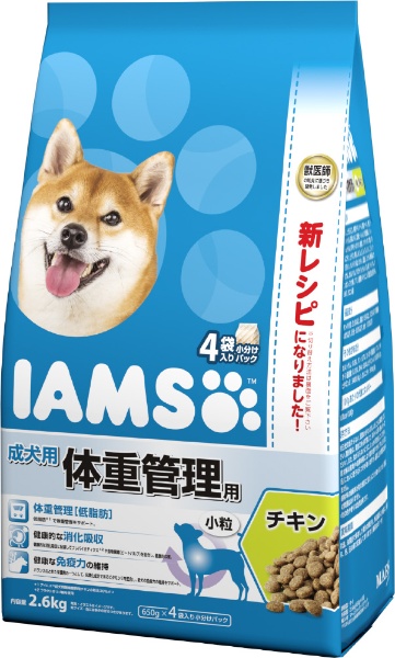 IAMS（アイムス）成犬用 体重管理用 チキン 小粒 2.6kg（650g×4袋